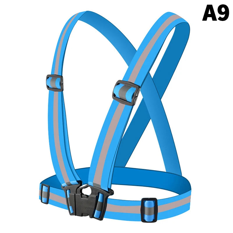 1 Pc Highlight Reflektierende Riemen Nacht Laufen Reiten Kleidung Weste Einstellbare Sicherheits Weste Elastische Band Für Erwachsene Und Kinder