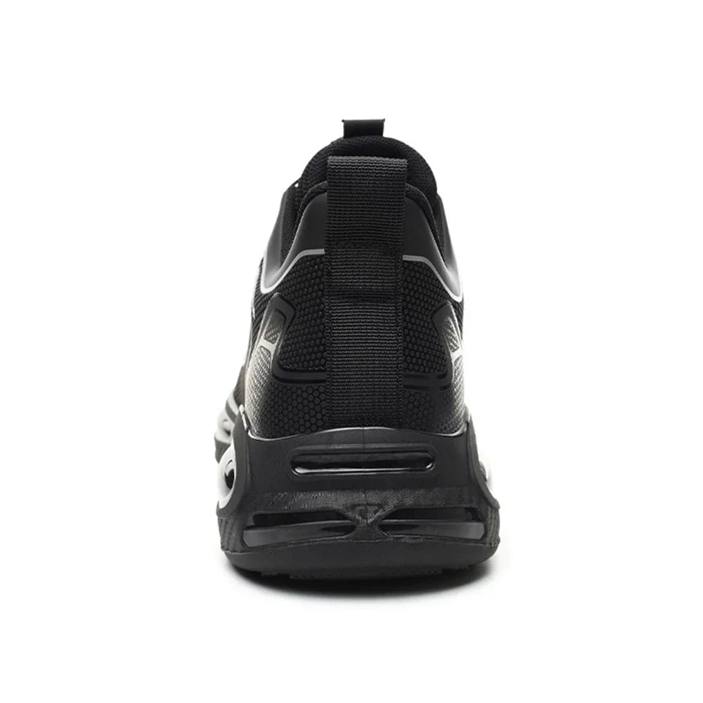 Arbeitsschuhe mit Drehschnalle, Herrengröße 37–46, Sicherheitsschuhe für Herren und Damen, Turnschuhe mit Stahlkappe, spitzenfrei, atmungsaktiv, weiche Arbeitsstiefel