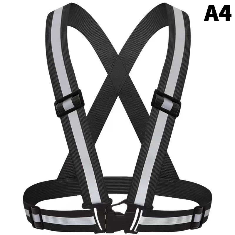 1 Pc Highlight Reflektierende Riemen Nacht Laufen Reiten Kleidung Weste Einstellbare Sicherheits Weste Elastische Band Für Erwachsene Und Kinder