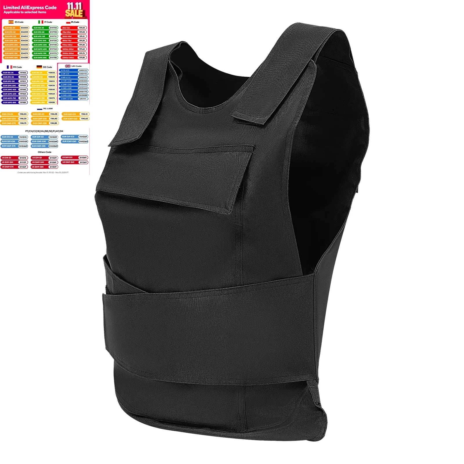 21,65 * 20,87 Zoll Outdoor-Schutzweste aus Manganstahl, verstellbare Sicherheitstraining-Schutzweste für Sicherheitspersonal Pol