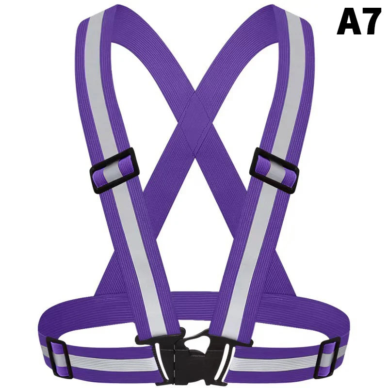 1 Pc Highlight Reflektierende Riemen Nacht Laufen Reiten Kleidung Weste Einstellbare Sicherheits Weste Elastische Band Für Erwachsene Und Kinder